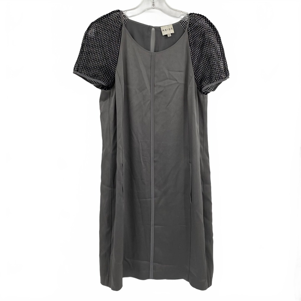Reiss Gray Black Mini Dress | Womens 6